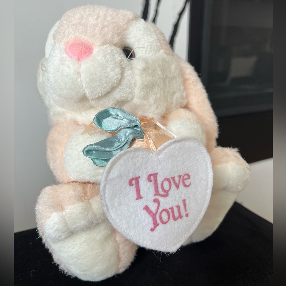 Carlton Cards Pink and White Plush Bunny
